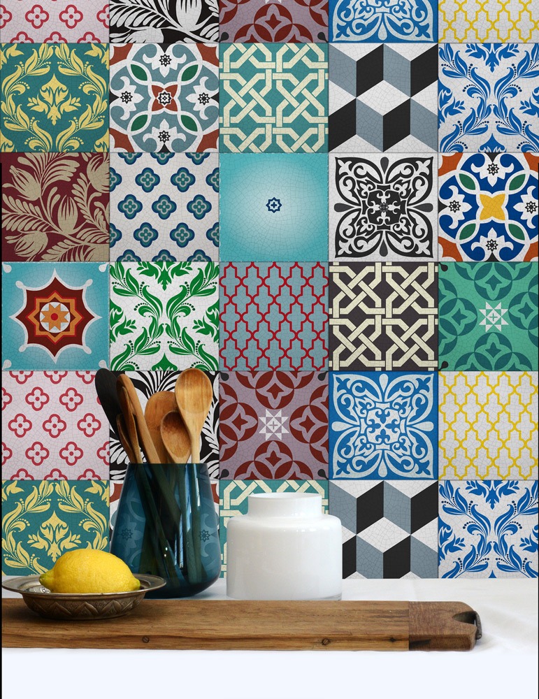 20 Moroccan Wall Tile Stickers - Robin Sprong Wallpapers