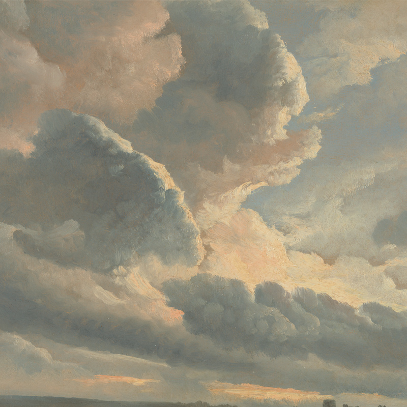 Study of Clouds with Sunset Near Rome