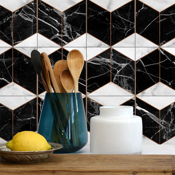 Robin Sprong wall tile sticker geometric marble