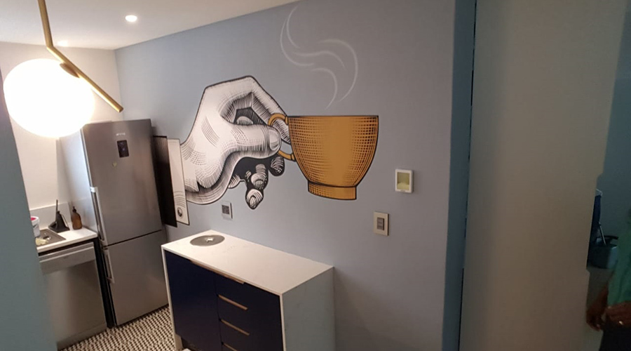coffee inspired kitchen wallpaper