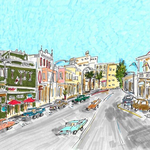 Alternative view of Long Street Mural