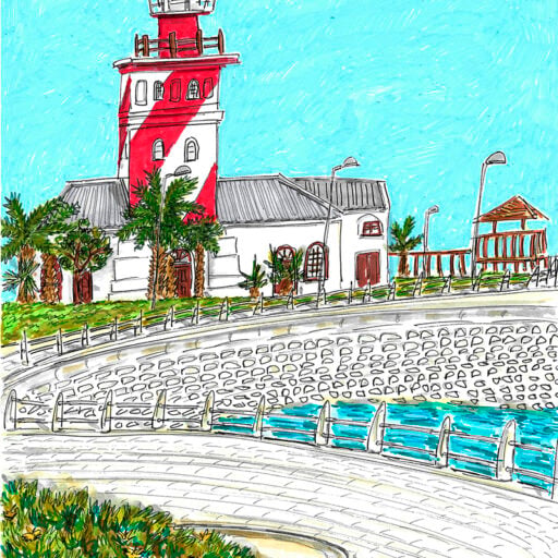 Alternative view of Moulie Point Lighthouse Mural