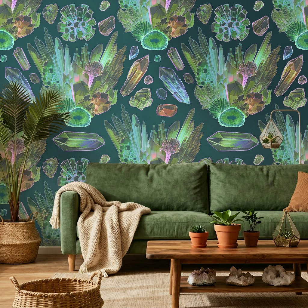 Crystal Clusters - Teal - Image 2