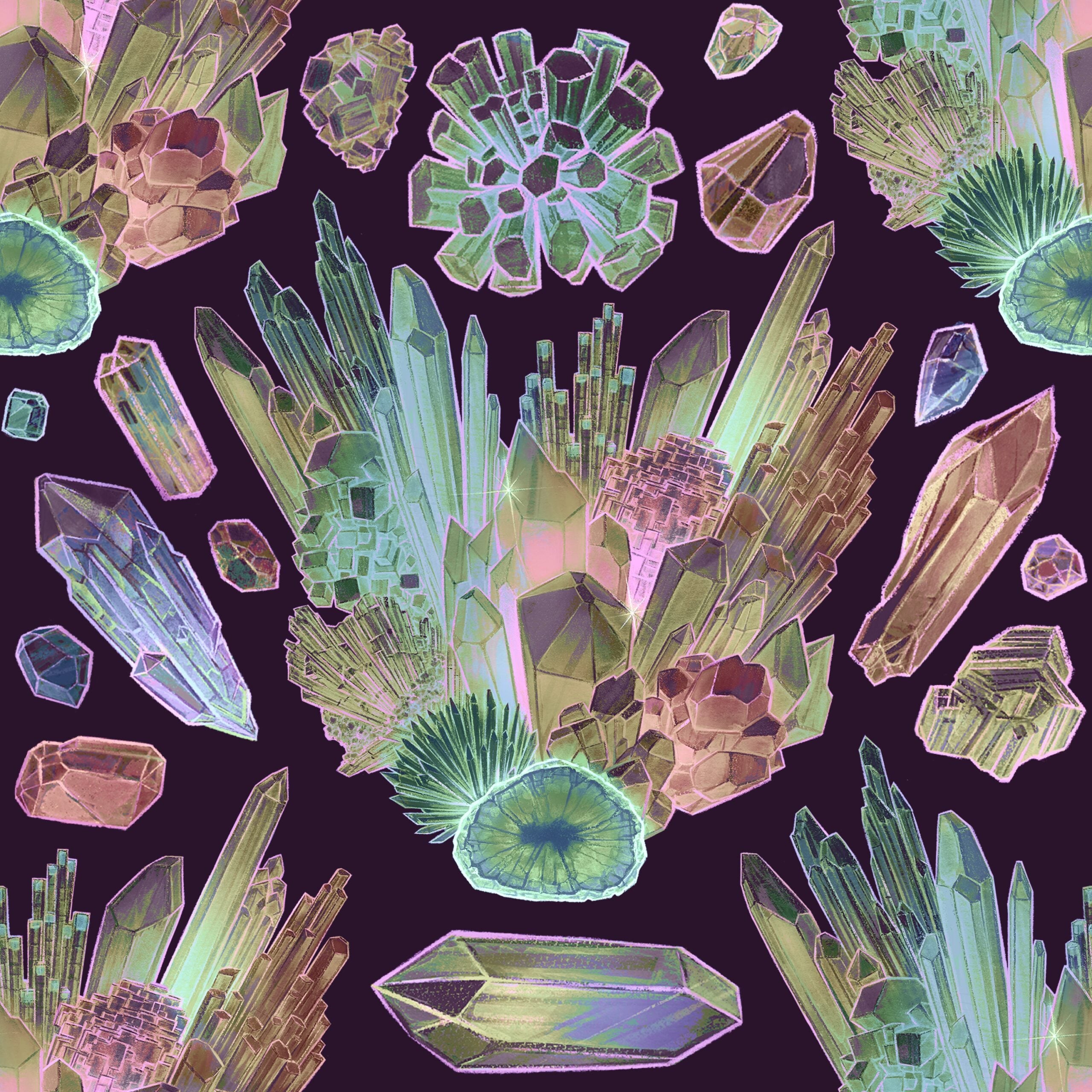 Crystal Clusters - Violet