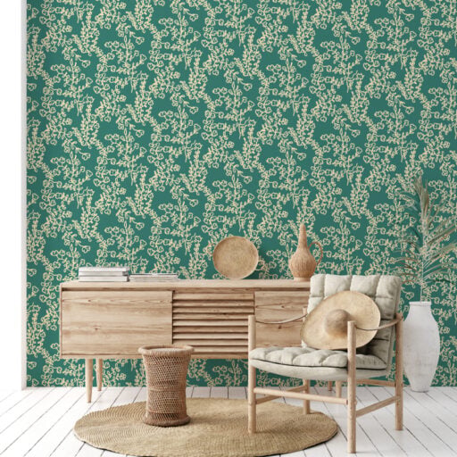 Bloom - Cream on Teal