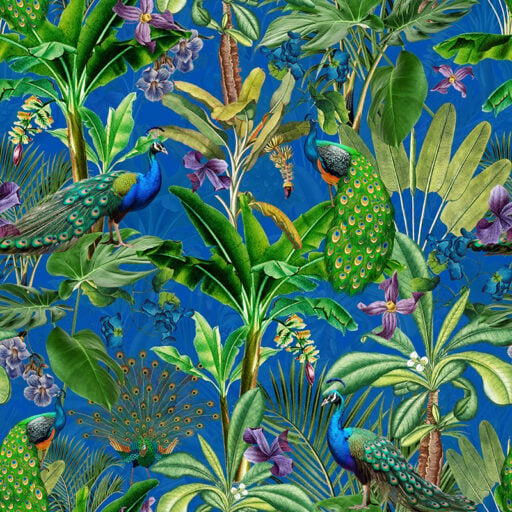 Alternative view of Peacocks and Petals - Blue