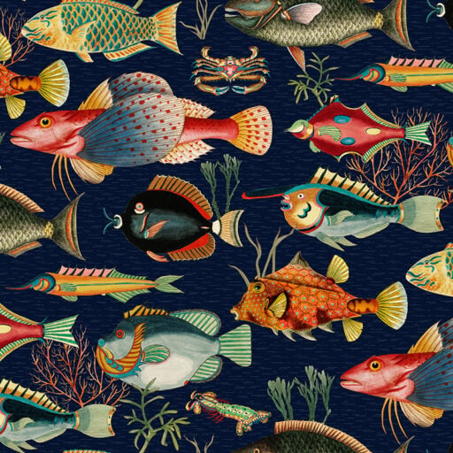 Alternative view of Vintage Fish - Navy