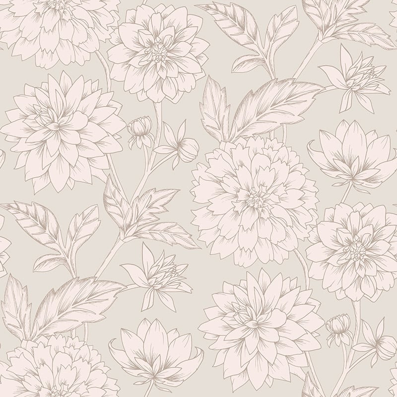 Dahlia Blooms Pale Blush - Image 2