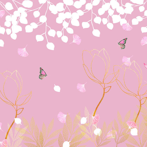 Alternative view of Magnolia Soft Bloom Mural