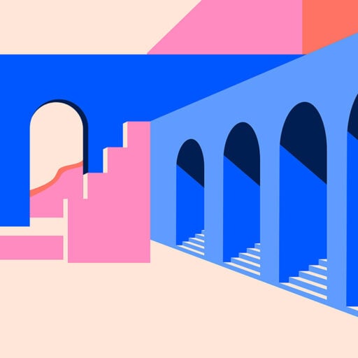 Alternative view of Doorways Blue Mural