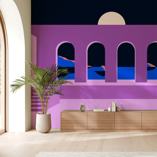 Pool Views Midnight Mural