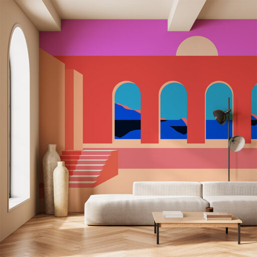Pool Views Sunrise Mural