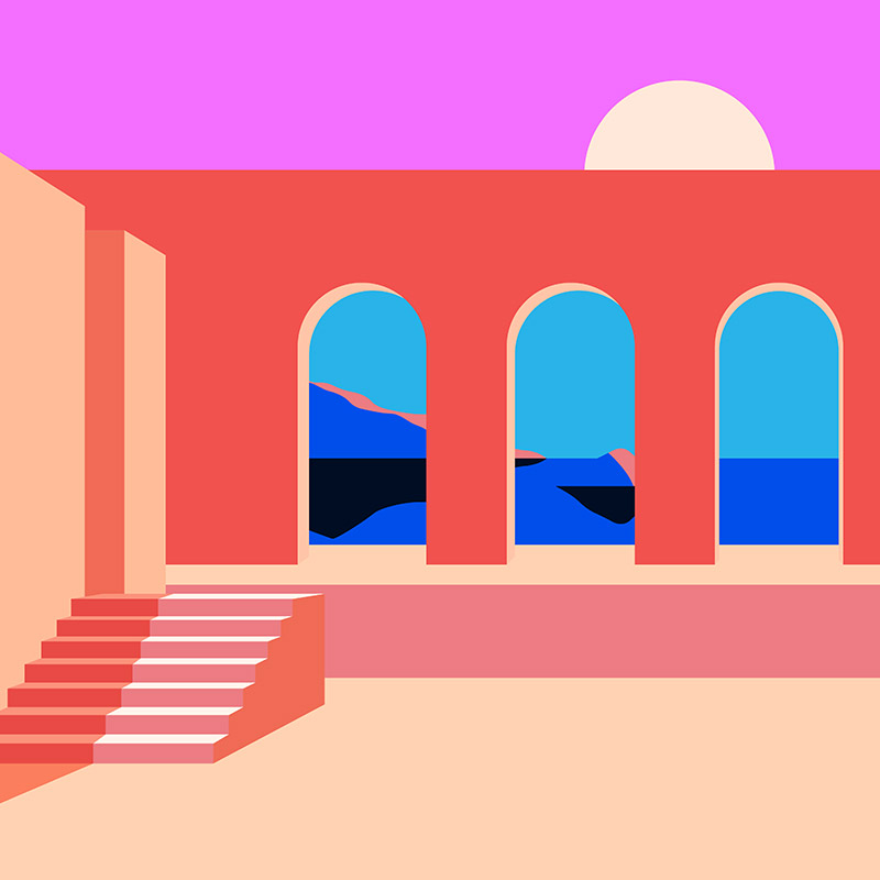 Pool Views Sunrise Mural - Image 2