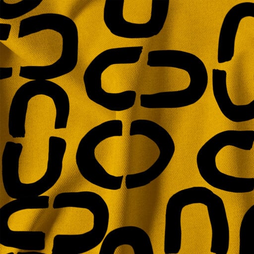 Kringen Ochre Black Fabric
