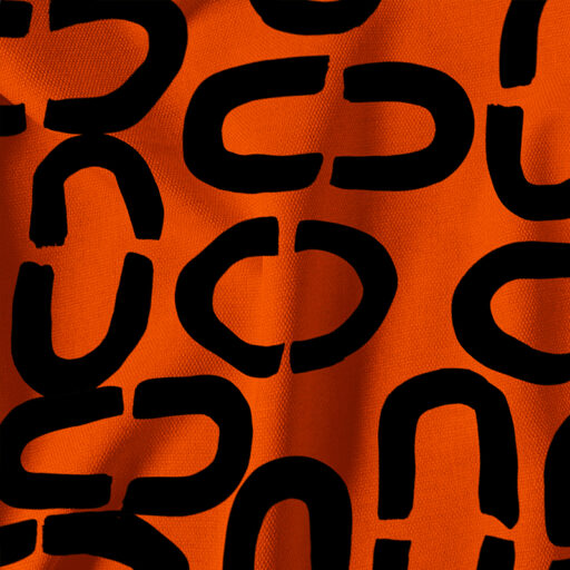 Kringen Warm Red Black Fabric