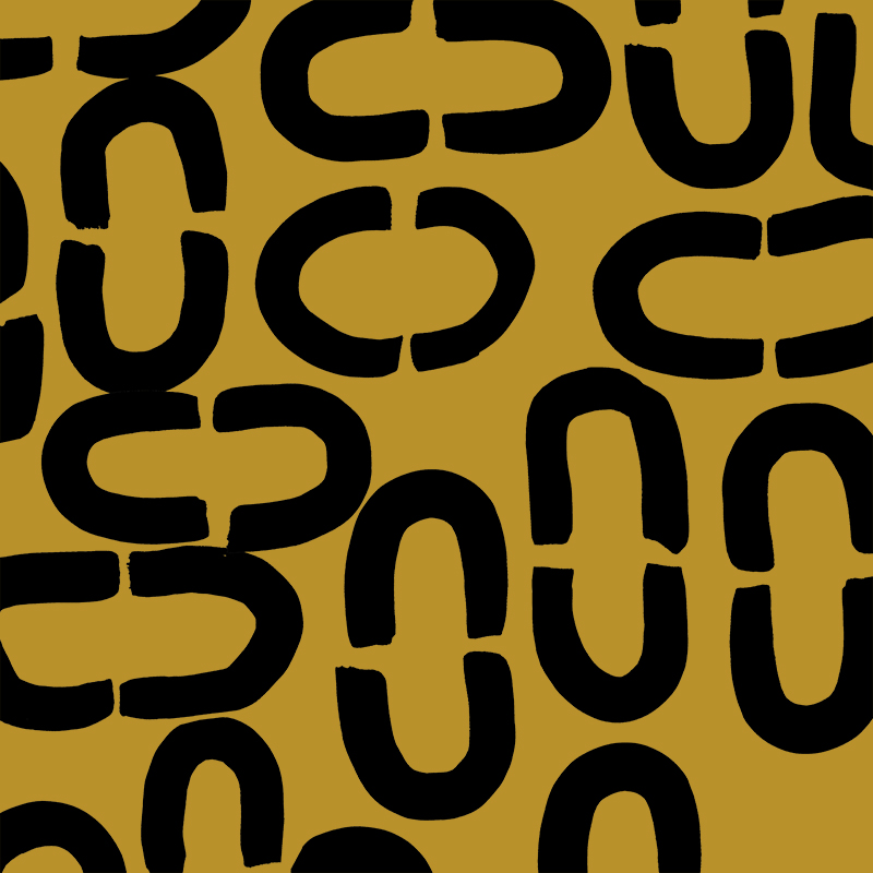 Kringen Ochre Black Fabric - Image 2
