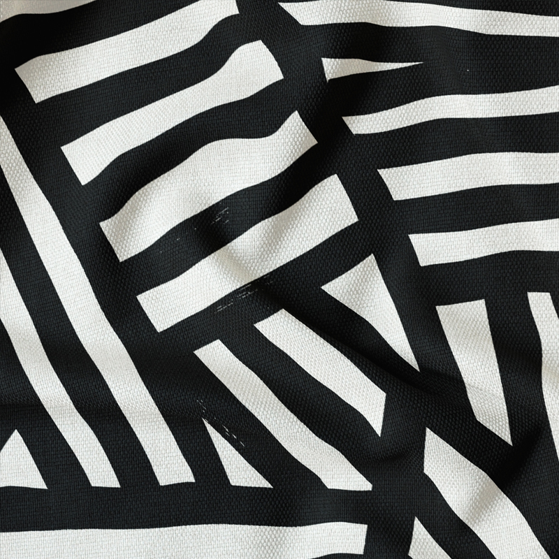 Spinnerag Cream Black Fabric