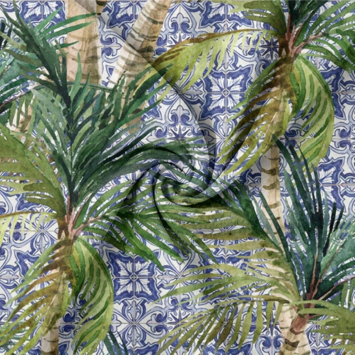 Tropical Palm Delft Fabric