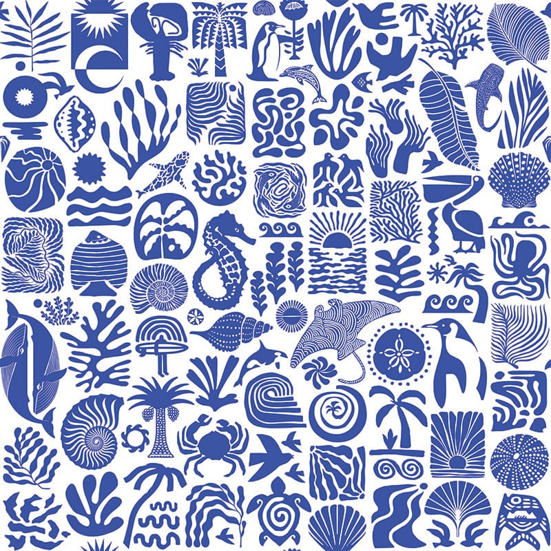 Africa Deep Blue on White- ALS