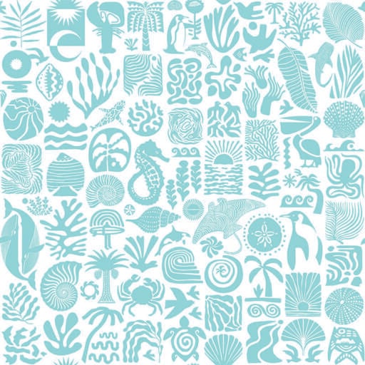 Africa Deep Light Blue on White- ALS