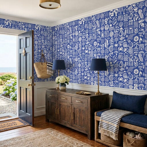 Alternative view of Africa Deep- White on Blue