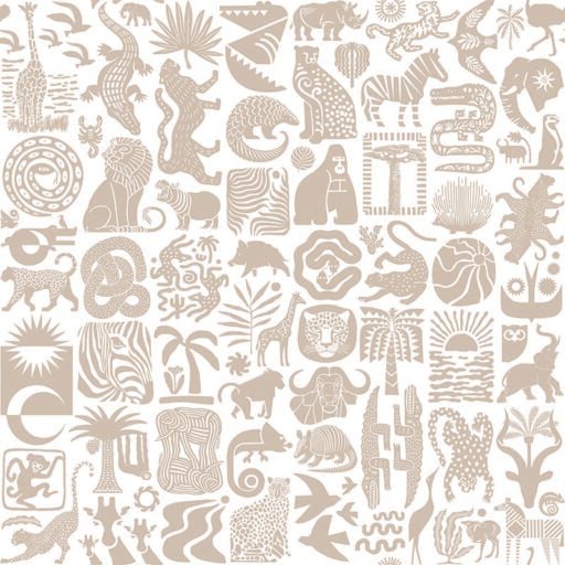 Africa Untamed Stone on White Wallpaper- ALS