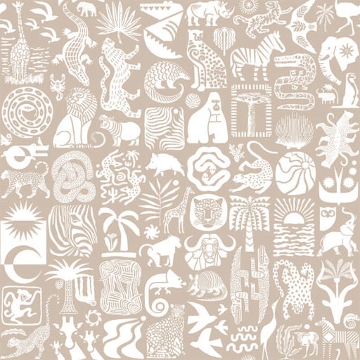 Africa Untamed White on Stone Wallpaper-ALS
