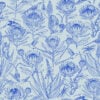 Bloom Essence Blue On Light Blue Wallpaper- ALS