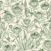 Bloom Essence Olive on Cream Wallpaper- ALS