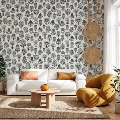 Alternative view of Floral Kingdom- Grey on White