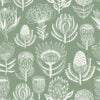 Floral Kingdom White on Sage Wallpaper- ALS