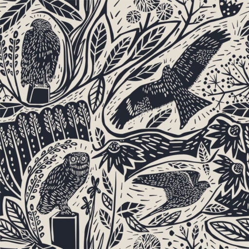 Birdprey Black Studio Patruschka Wallpaper