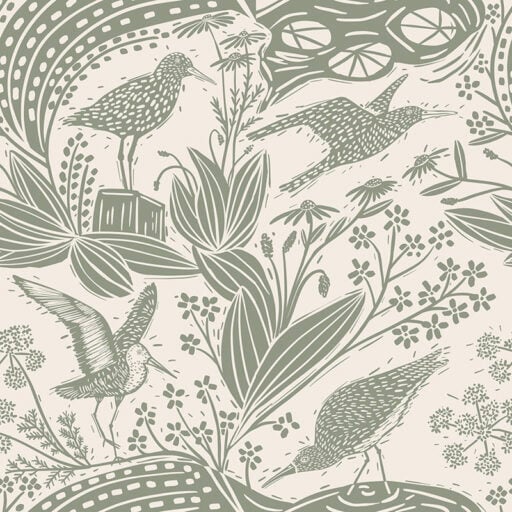 Godwit Grey Studio Patruschka Wallpaper
