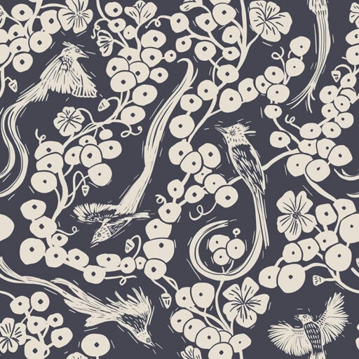 Flycatcher Black Studio Patruschka Wallpaper